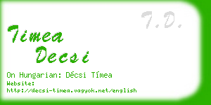 timea decsi business card